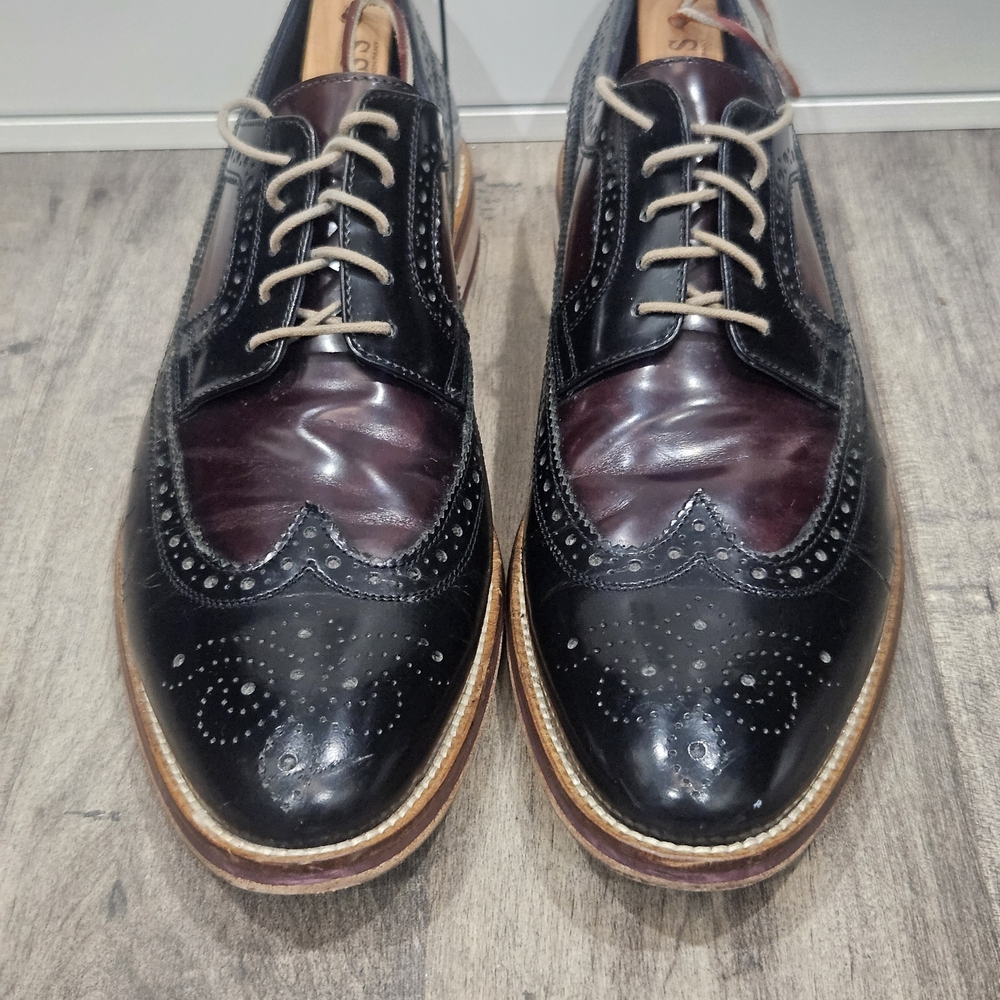 Hand Crafted Black and Burgundy Oxfords
